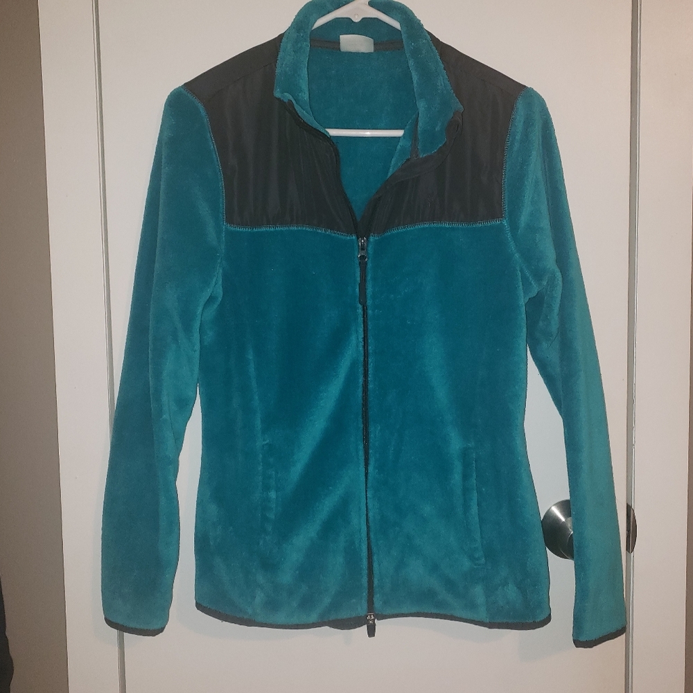 Danskin teal fuzzy jacket